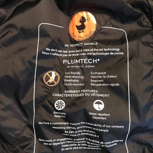 Save The Duck Black Mega Packable Hood Rain Jacket NWT Size Small - Picture 6 of 16